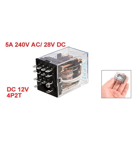Relé HH54P DC 12V 14 pines 4P2T interruptor electromagnético 5A 240V AC 2