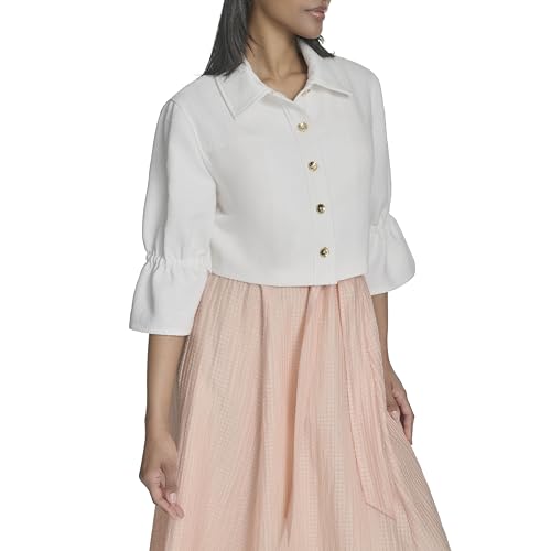 H HALSTON Women's Cropped Front Seam Shrug3