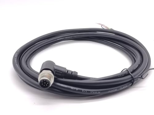 Elecbee cavo m12 8 pin maschio ad angolo retto 3 Meter AWG24 A Code, M12 8 Poli IP67 Impermeabile Connettore, Connettore Attuatore Aviazione Spina
