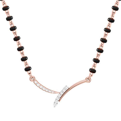 Image of DISHIS 22K Rose Gold Tanmaniya Pendant Mangalsutra For Women