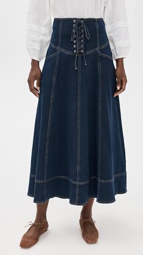 MOON RIVER Women's Denim Midi Skirt2
