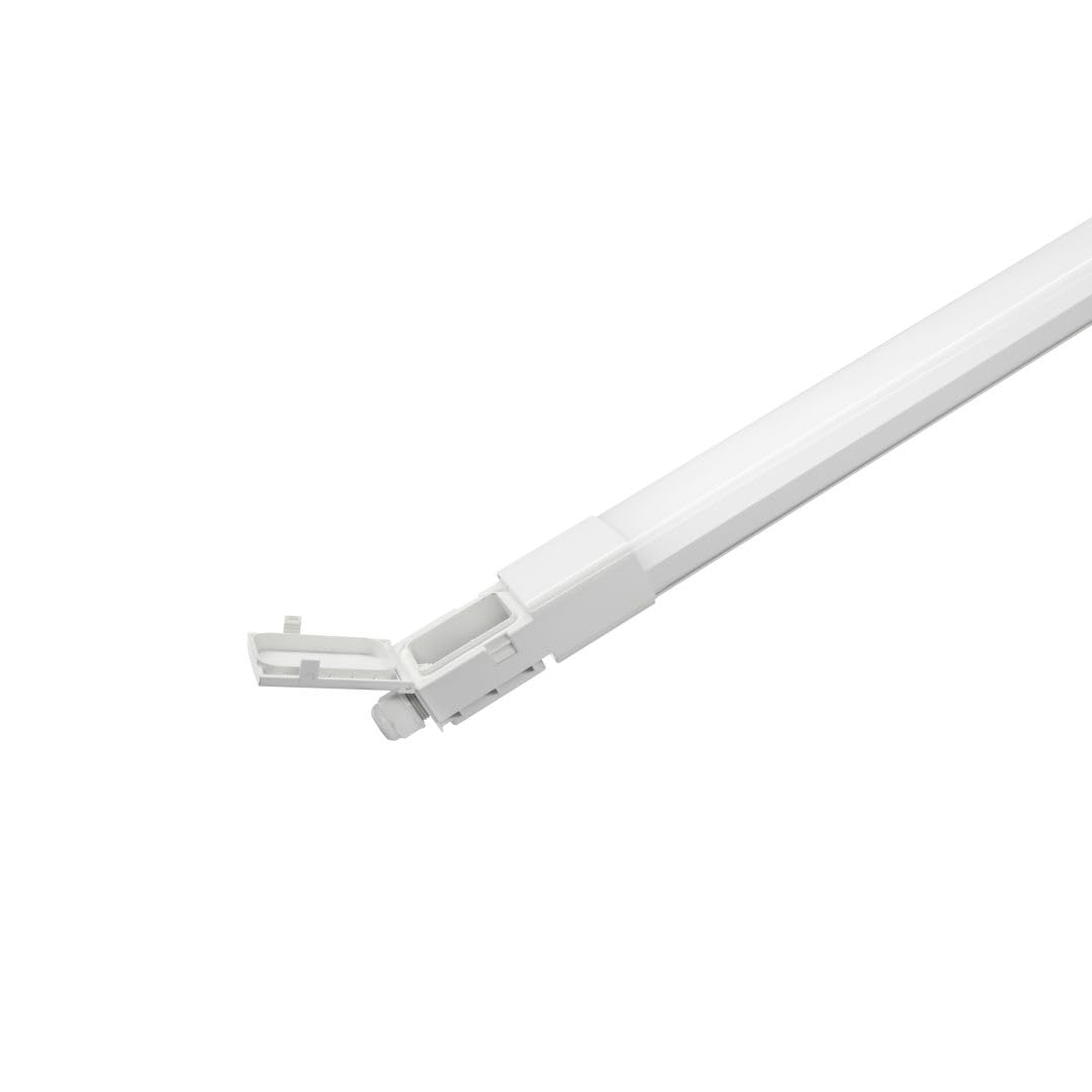 LUXULA 4x LED Feuchtraumleuchte 120 cm, 32W 3680lm, 115lm/W, durchschleifbar, Fast Connector, robuste Wannenleuchte für Garage Keller Werkstatt, gleichmäßige Ausleuchtung, einfache Montage