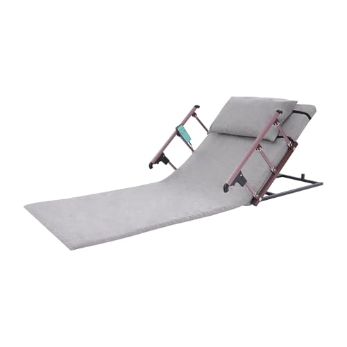 YUMIONB Electric Lift Backrest Bed, 90-240V 50W Sit-Up Back Rest Adjustable Angle(2-80°) Back Rest for Bed Sitting up Remote Control Lift Back Rest with Pillow & Guardrails for Elderly, The Disabled