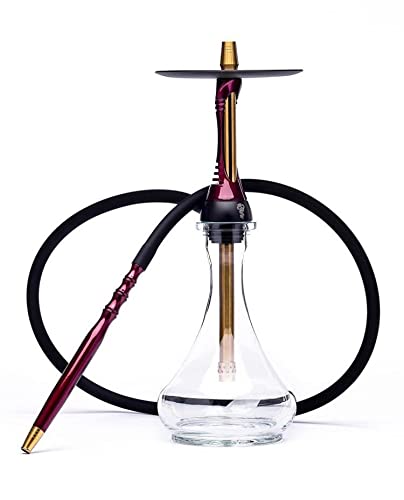Shisha Komplett Set Edelstahl, Stainless Steel Hookah Mit Silikonschlauch Tabakkopf Kohlezange (Black) – Bild 8