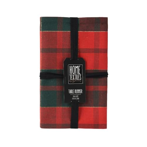 Tischläufer Baumwolle 30cm x 1,5m mit Schottenkaro Muster -...