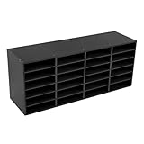 Mail Sorter Organizer, 24 Compartments Office and Classroom Mailbox, Adjustable Paper Storage Organizer for Office Home School (Black)