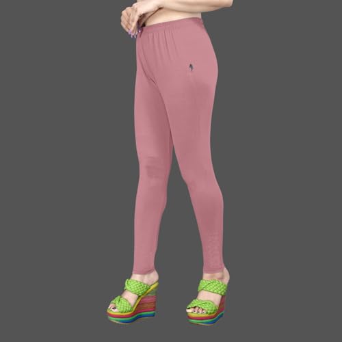 Image of Women's Solid Mid Rise Slim Fit Ankle Length Leggings - Comfortable and Stylish Yoga Pants for Workout, Running and Everyday Wear