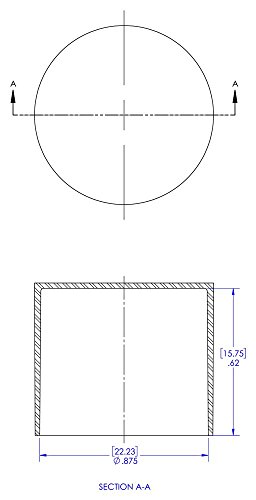 Image of Caplugs SC-201-S SC Series - Plastic Sleeve Cap for Tube Ends, 70 Pack, Red LD-PE, 0.875 inch W x 0.62 inch L Threaded and Non-Threaded Tubing, Rods, Masking, Painting, Plating, Grit-Blasting (Z201SQ3)