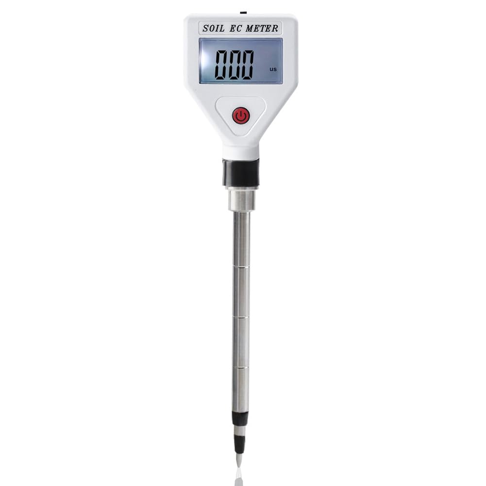 Willoghsa 1 Pcs Soil Ec Meter 0-1999Us/Cm High Metal Probe Atc Conductivity Tester Detector For Flowers Farmland