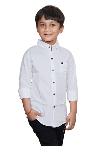 Image of Sky Pearl Boys Spread Collar Casual Full Sleeve Shirt