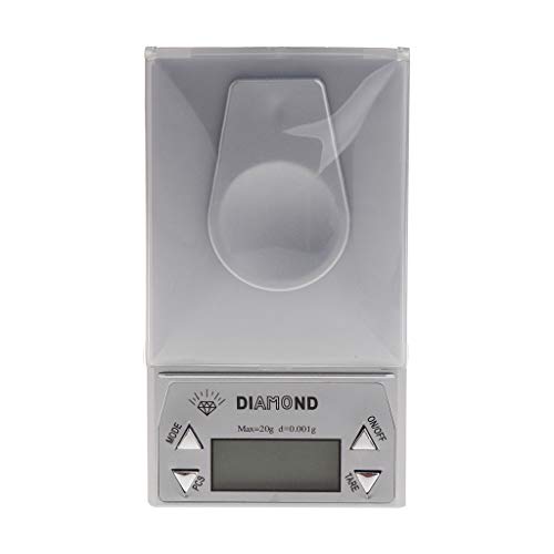 Báscula digital de joyería LCD 20g 0.001g plateada miniatura 5