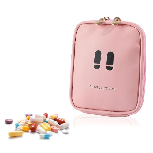 COYUN 1 Pcs Botiquín de Primeros Auxilios, Bolsa de Medicina de Viaje, Mini Kit de Supervivencia Bolsa Médico, Bolsa Médica para Emergencias al Aire Libre Kit, Mini Bolsa de Medicina de Mano(Rosa)