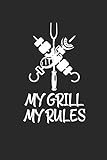 MY GRILL MY RULES: für Grillmeister Notizbuch Barbecue Notebook Grill BBQ Journal 6x9 kariert squared