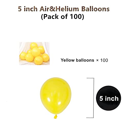 Image of 5 inch Yellow Party Balloons, 100 pcs Mini Latex Balloons for Birthday Wedding Baby Shower Decorations (Yellow)