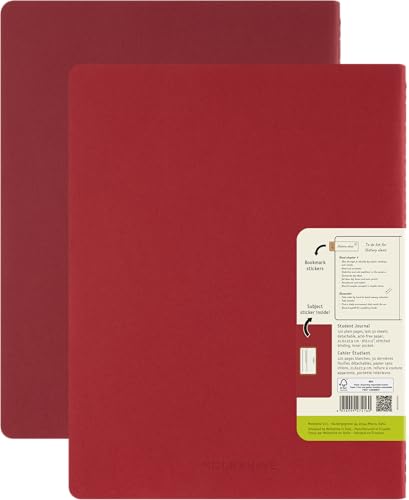 Moleskine Student Cahier Journal, Set of 2 Notebooks for Notes With Detachable Blank Pages Cardboard Cover and Stickers - Image 2