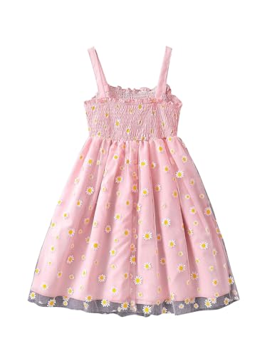 SweatyRocks Girl's Floral Print Dress Spaghetti Strap High Waist Ruffle Trim A Line Dresses2