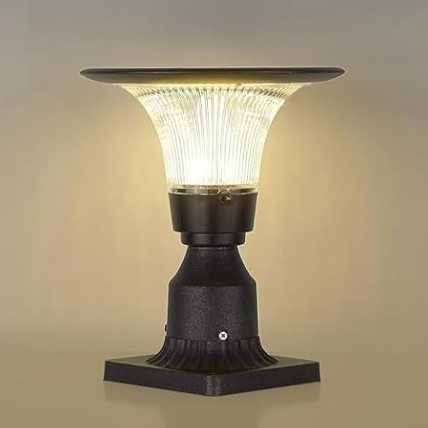 Lovus Solar Post Light - Dusk to Dawn Outdoor Post LED Lamp Fixture, IP65 Waterproof with Pole/Pier Mount, Adjustable Warm/White Temperature - Ideal for Pathways and Patios - SF-003 Cover