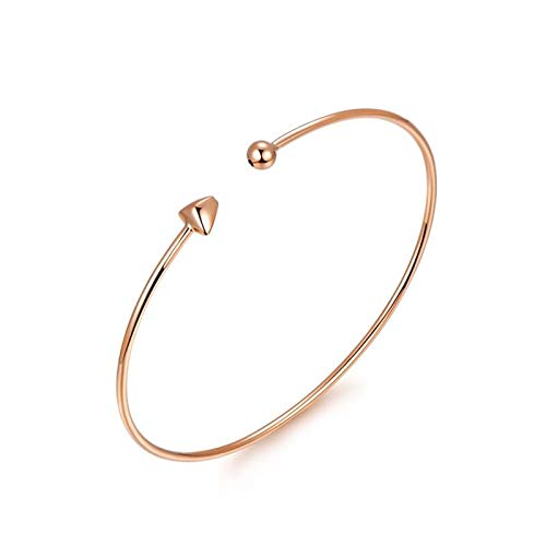 Daesar Rose Gold Bracelets For Women 18K Ball And Triangle Cuff Bracelet For Women Rose Gold #TOP16