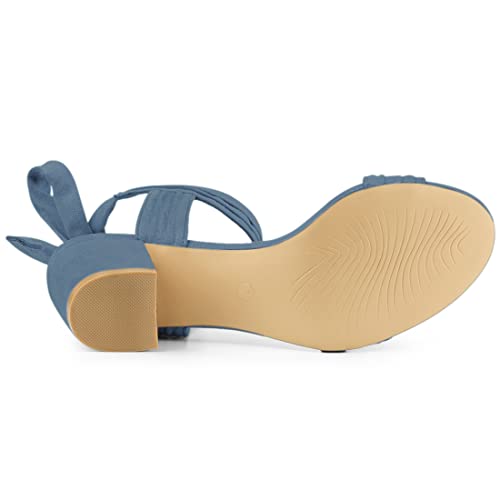 Image of Allegra K Women's Open Toe Ankle Tie Back Block Heels Sandals