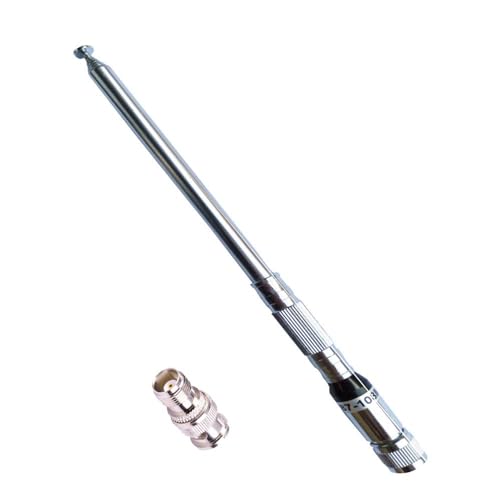FMUSER FT02A Telescopic Antenna for 0~7W FM Broadcast Transmitter TNC 50 Ohm Connector 87-108MHz Continue Adjustable with BNC Adapter