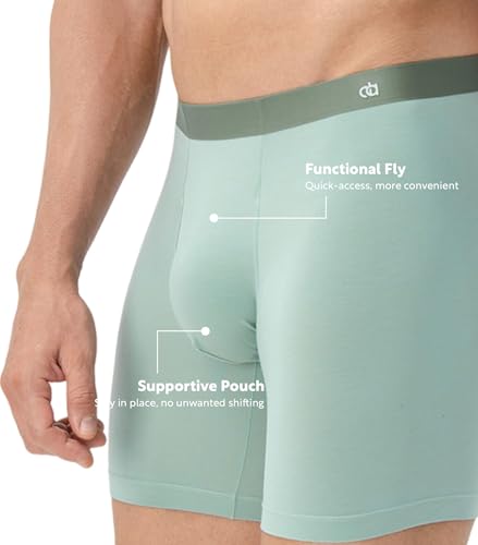Image of DAVID ARCHY Men's Ultra Soft Underwear Modal Boxer Briefs Slim Fit 6.5 inch | Second Skin Fabric Breathable, Smooth Low-Profile Waistband, Easy Access Side Fly, Tagless Anti Chafing for All-day Comfort