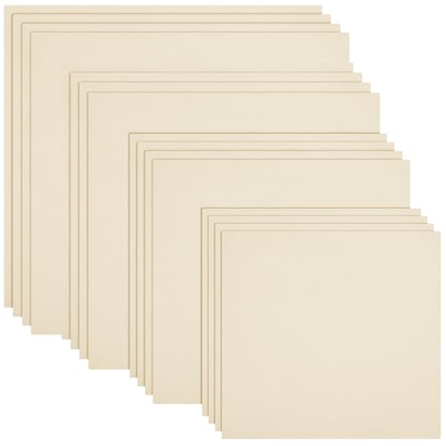 16 Pcs Beige Cotton Embroidery Cloth