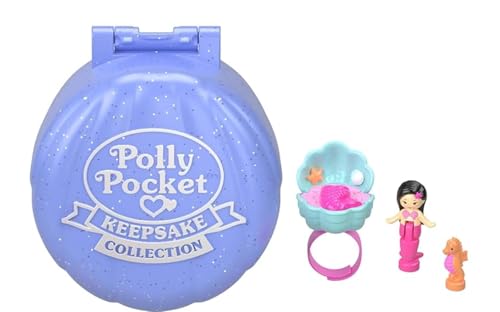 Polly Pocket Keepsake Collection Heritage Edition Mermaid Seashell Ring and Case Playset