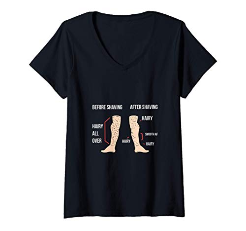 Womens After Shaving Shaver V-Neck T-Shirt