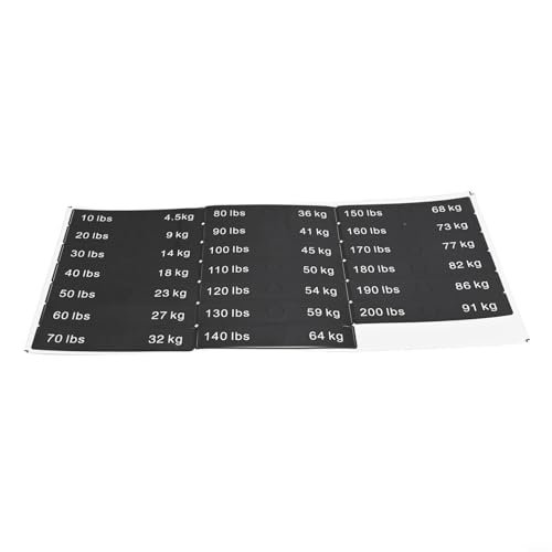 Deskbloom Weight Stickers for Gym Equipment 10-340LB