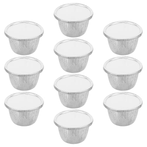 Cabilock 10 Sets High-temperature Resistant Aluminum Foil Grill Pans with Lids Food Containers for Camping Bbq Oven Use Picnic and Party Cooking