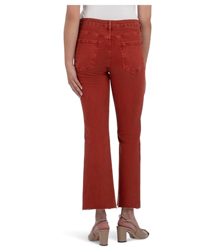 KUT from the Kloth Women's Kelsey High-Rise Ankle Flare with Raw Hem in Paprika3