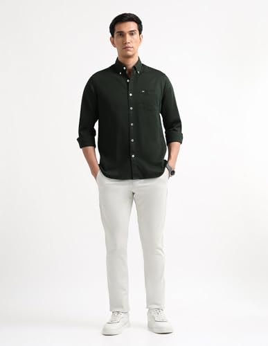 Image of Arrow Striped Slim Fit Mens Casual Shirts - 100% Cotton, Breathable & Comfortable, Full Sleeves Shirts for Men