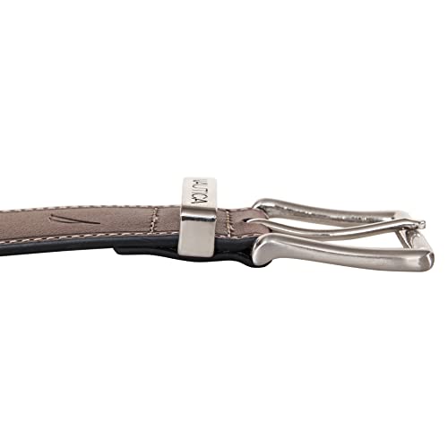 Image of Nautica Men's Casual Leather Belt | Everyday | Classic | Pants | Jeans | Khakis | Chinos | Metal Buckle