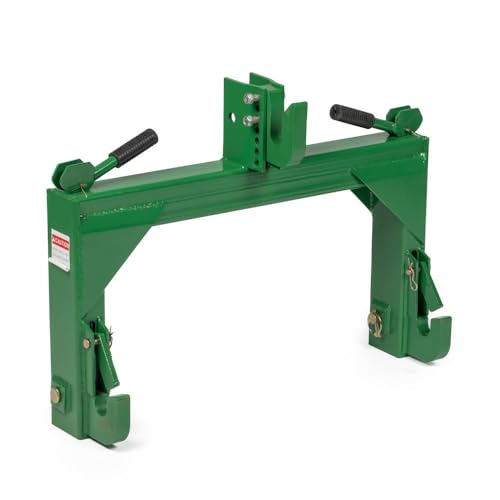 Titan Attachments Green 3 Point Quick Hitch Adaptor to Category 1 Tractors, 3000 LB Lifting Capacity, 27.5" Between Lower Arms, 14.5" - 17.5" Level Adjustment