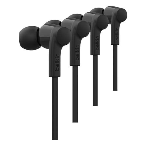 Image of Belkin SoundForm Wired Earbuds with USB-C Connector,in-Ear Earphones w /Microphone-USB-C Headphones for iPhone 17, iPhone 16, iPad mini, Galaxy S26, Google Pixel 10, Android, & More-Black (Pack of 4)