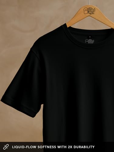 Image of The Souled Store Supima: Men and Boys Short Sleeves Round Neck Solid Premium Basic Casual Lightweight Easy to Style Everyday Streetwear Trendy Supima T-Shirt
