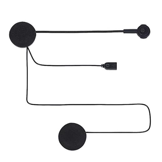 Docooler Auriculares Inalámbrico para Casco de Motocicleta con Intercomunicador Bluetooth Manos Libres con Micrófono Control de Llamada de Música Negro