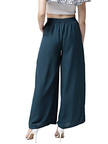 Image of Style Quotient Women Black Solid Flared Palazzos