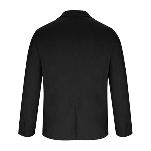 Mens Casual Blazer No Button Lapel Solid Color Lightweight Fashion Coat Autumn Winter Outdoor Walk Running Sport Coat3