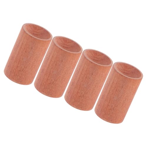 HONITANO 4 Piezas Base de Madera Cilíndrica para Aceites Esenciales Soportes de Aromaterapia Redondos de Madera Natural para Decoración Hogar Pedestales Aromáticos Táctiles Marrón