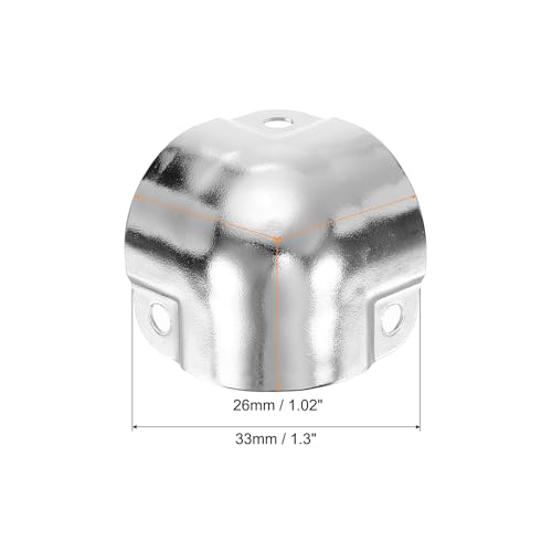 Image of uxcell 20 Pcs Decorative Box Corner Cover, 26mm Metal Edge Guard, Furniture Corner Edges Protector, Silver