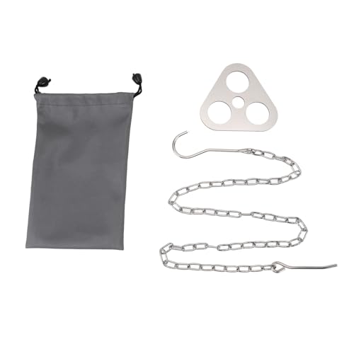 Fyearfly Trépied de camping portable en acier inoxydable pour feu de...