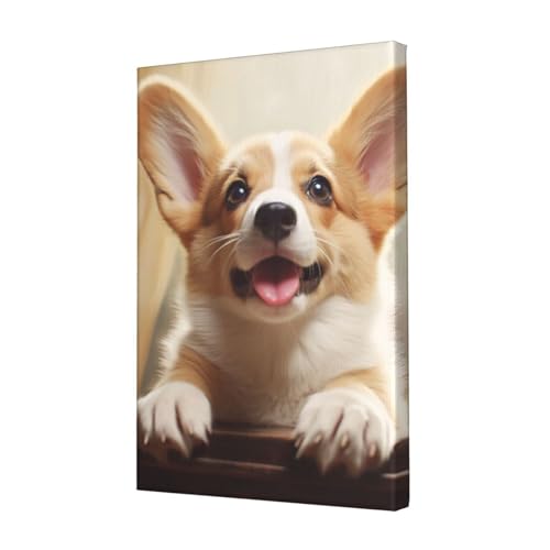 Toile corgi mignon cadeau idéal pour passionné de chiens 45cm