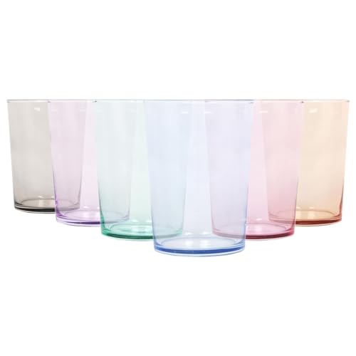 Lav 52412 Vaso Sidra, Colores Pastel, 520Cc, Surtidos, Vidrio