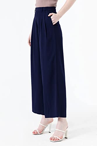 High Waisted Petite Wide Leg 70s Work Pants Palazzo for Office Casual Business Women3