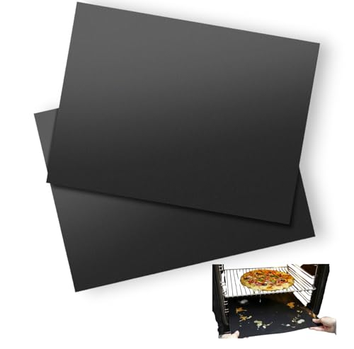 HYFIVE Ofenfolie für den Boden des Ofens für Backofen mit Ventilatorunterstützung, Teflonbeschichtung, antihaftbeschichtet, hält den Ofen sauber, 2 Stück, 40 x 50 cm, spülmaschinenfest,