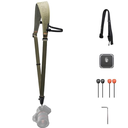 PGYTECH Sangle Appareil Photo Pro, Sangle Épaule Renforcée à Dégagement Rapide Avec Bretelle Sous-bras Amovible, Harnais Professionnel Coussin Ergonomique...