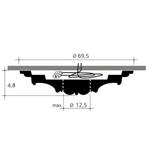 Rosetón Orac R52 plafón de techo de poliuretano de 69,5 cm x 4,8 cm 4