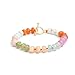 Gempires Handmade Multi Color Bracelets Colorful Beaded Gemstone Jewelry Hypoallergenic 8 Inch Gold Plated Western Fashion Everyday Jewelry For Women