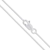 Sterling Silver Box Chain 1mm Solid 925 Italy Lightweight Lobster Claw Clasp Necklace 22
